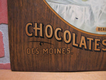 Load image into Gallery viewer, DAVIDSON&#39;S CHOCOLATES &amp; BON BONS BEAUTY DES MOINES IOWA Antique Advertising Sign
