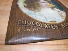 Load image into Gallery viewer, DAVIDSON&#39;S CHOCOLATES &amp; BON BONS BEAUTY DES MOINES IOWA Antique Advertising Sign
