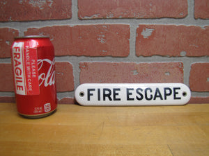 FIRE ESCAPE Original Old Ceramic Porcelain Material Safety Advertising Sign
