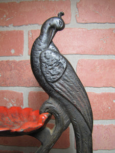 Antique Peacock Smoking Smoke Stand Ashtray Cast Iron Figural Bird Verona USA Pat Pend
