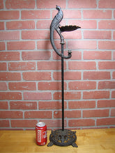 Load image into Gallery viewer, Antique Peacock Smoking Smoke Stand Ashtray Cast Iron Figural Bird Verona USA Pat Pend
