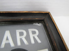 Load image into Gallery viewer, ALLAN BARR OPTOMETRIST Antique Advertising Sign Etched Metal Framed Under Glass Ornate Edge Design
