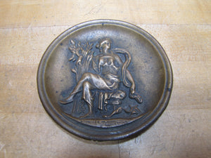 Antique Decorative Arts Bronze Maiden Tray Card Tip Coin Trinket