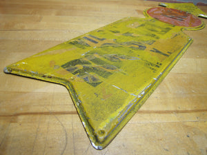 ROOSEVELT BEACH WILSON NY Old Metal Arrow Figural Advertising Sign New York Ad