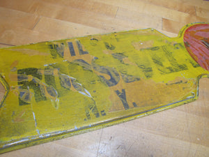 ROOSEVELT BEACH WILSON NY Old Metal Arrow Figural Advertising Sign New York Ad