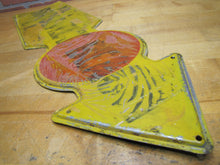 Load image into Gallery viewer, ROOSEVELT BEACH WILSON NY Old Metal Arrow Figural Advertising Sign New York Ad
