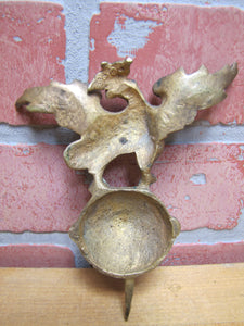 Antique Eagle Finial Topper Crowned Spread Winged Ball Sphere Ornate Brass Bronze Bird