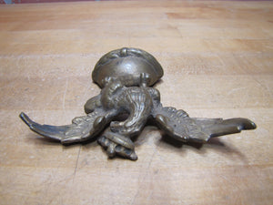 Antique Eagle Finial Topper Crowned Spread Winged Ball Sphere Ornate Brass Bronze Bird