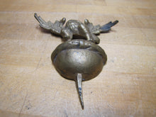 Load image into Gallery viewer, Antique Eagle Finial Topper Crowned Spread Winged Ball Sphere Ornate Brass Bronze Bird
