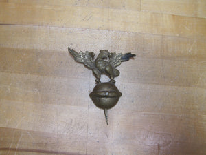 Antique Eagle Finial Topper Crowned Spread Winged Ball Sphere Ornate Brass Bronze Bird
