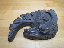 Load image into Gallery viewer, Antique Wooden Carved Rams Head Architectural Hardware Element Salvage Part Piece Art
