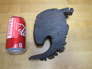 Antique Wooden Carved Rams Head Architectural Hardware Element Salvage Part Piece Art