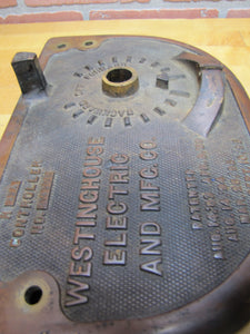 WESTINGHOUSE ELECTRIC AND MFG CO CONTROLLER Antique Street Car Trolley Bronze Panel Sign patent 1880/90s BACKWARD OFF FORWARD