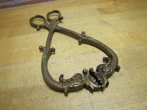 Dauphin Koi Devil Fish Serpent Beast Antique Figural Decorative Art Fireplace Tongs Tool