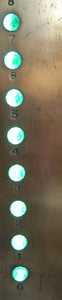 Elevator Floor Indicator Old Brass & Green Jewel Glass Architectural Hardware Element