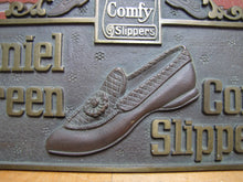 Load image into Gallery viewer, DANIEL GREEN COMFY SLIPPERS Old Store Display Advertising Sign HIGHTON BRONZE NY
