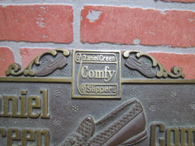 Load image into Gallery viewer, DANIEL GREEN COMFY SLIPPERS Old Store Display Advertising Sign HIGHTON BRONZE NY
