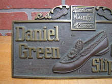 Load image into Gallery viewer, DANIEL GREEN COMFY SLIPPERS Old Store Display Advertising Sign HIGHTON BRONZE NY
