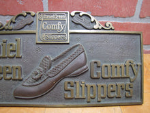 Load image into Gallery viewer, DANIEL GREEN COMFY SLIPPERS Old Store Display Advertising Sign HIGHTON BRONZE NY
