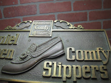 Load image into Gallery viewer, DANIEL GREEN COMFY SLIPPERS Old Store Display Advertising Sign HIGHTON BRONZE NY
