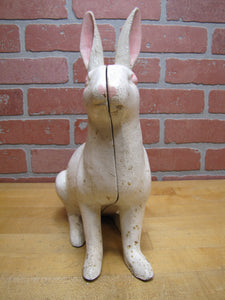 Antique Cast Iron Bunny Rabbit Doorstop Garden Yard Farm Decorative Art Statue
