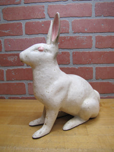 Antique Cast Iron Bunny Rabbit Doorstop Garden Yard Farm Decorative Art Statue