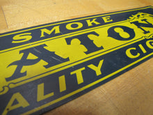 Load image into Gallery viewer, SMOKE CATON QUALITY CIGAR Original 1920s Tin Store Advertising Sign

