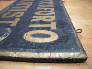 DR CONFORTO DENTISTS Antique Wooden Smatlz Double Sided Ad Sign GEO DEHLER