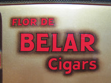 Load image into Gallery viewer, FLOR DE BELAR CIGARS Old Self Framed Tin Advertising Sign BW&amp;M Ltd Mansfield Cigar Store Display PERFECTION of QUALITY
