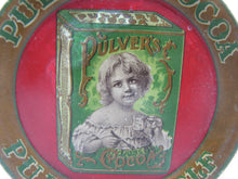 Load image into Gallery viewer, PULVER&#39;S COCOA PURITY ITSELF Antique Advertising Tip Tray MAYER &amp; LAVENSON Co NY Young Child Holidng Cup of Cocoa
