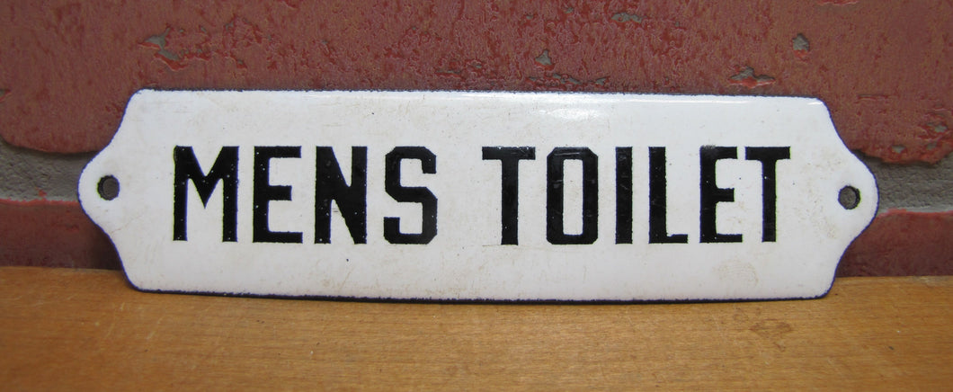 MENS TOILET Old Porcelain Sign Restroom Bathroom Diner Pub Tavern Gas Station Ad