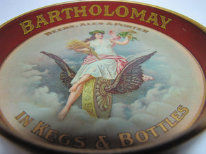 BARTHOLOMAY ROCHESTER NY BEERS ALES PORTER Antique Advertising Pre Prohibition Sign Tip Tray CHAS SHONK LITHO CHICAGO