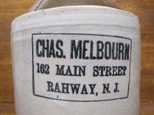 Load image into Gallery viewer, CHAS MELBOURN 162 MAIN STREET RAHWAY NJ Antique Advertising Stoneware Liquor Jug New Jersey
