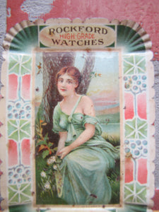 ROCKFORD WATCHES Antique Jewelry Advertising Tip Tray H D BEACH Coshocton Ohio