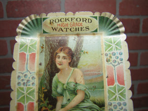 ROCKFORD WATCHES Antique Jewelry Advertising Tip Tray H D BEACH Coshocton Ohio