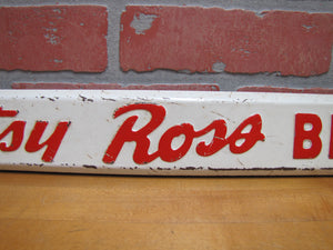 BETSY ROSS BREAD Old Double Sided Embossed Metal Country Store Doorpush Advertising Sign Door Push
