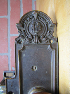 U.S.P. Emblem Logo Antique Bronze Advertising Door Lock Set Architectural Hardware Element Ornate USP