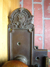 Load image into Gallery viewer, U.S.P. Emblem Logo Antique Bronze Advertising Door Lock Set Architectural Hardware Element Ornate USP
