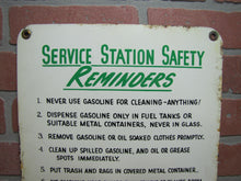 Load image into Gallery viewer, SERVICE STATION SAFETY REMINDERS Old Shop Advertising Sign GOOD HOUSEKEEPING PROMOTES SALES AND SAFETY
