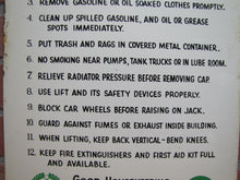 Load image into Gallery viewer, SERVICE STATION SAFETY REMINDERS Old Shop Advertising Sign GOOD HOUSEKEEPING PROMOTES SALES AND SAFETY
