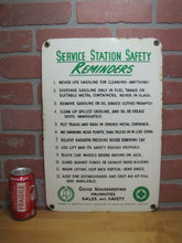 Load image into Gallery viewer, SERVICE STATION SAFETY REMINDERS Old Shop Advertising Sign GOOD HOUSEKEEPING PROMOTES SALES AND SAFETY
