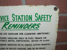 Load image into Gallery viewer, SERVICE STATION SAFETY REMINDERS Old Shop Advertising Sign GOOD HOUSEKEEPING PROMOTES SALES AND SAFETY
