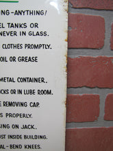 Load image into Gallery viewer, SERVICE STATION SAFETY REMINDERS Old Shop Advertising Sign GOOD HOUSEKEEPING PROMOTES SALES AND SAFETY
