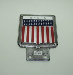 USA 48 STAR Old Auto Truck Badge Plate Topper Sign UNITED STATES OF AMERICAN RED WHITE BLUE AMERICANA Ornate J R GAUNT LONDON