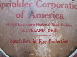 AUTOMATIC SPRINKER Corp of AMERICA CLEVELAND O Old Industrial Advertising Sign