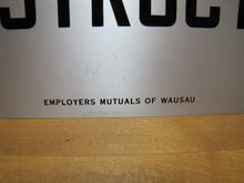 Load image into Gallery viewer, 1950s DANGER CONSTRUCTION Old Safety Advertising Sign EMPLOYERS MUTUALS OF WAUSAU 4-52
