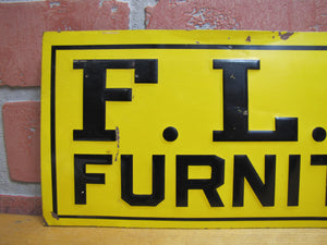 F L GRANT SALAMANCA FURNITURE UNDERTAKING Orig Old Embossed Tin Advertising Sign