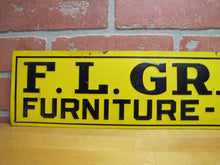 Load image into Gallery viewer, F L GRANT SALAMANCA FURNITURE UNDERTAKING Orig Old Embossed Tin Advertising Sign
