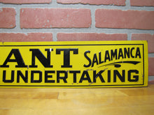 Load image into Gallery viewer, F L GRANT SALAMANCA FURNITURE UNDERTAKING Orig Old Embossed Tin Advertising Sign
