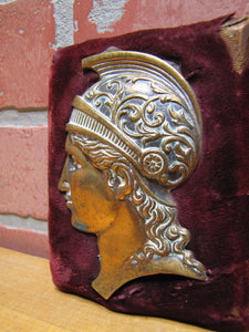 Antique Brass Decorative Arts Gladiator Warrior Bust Hardware Element Ornate